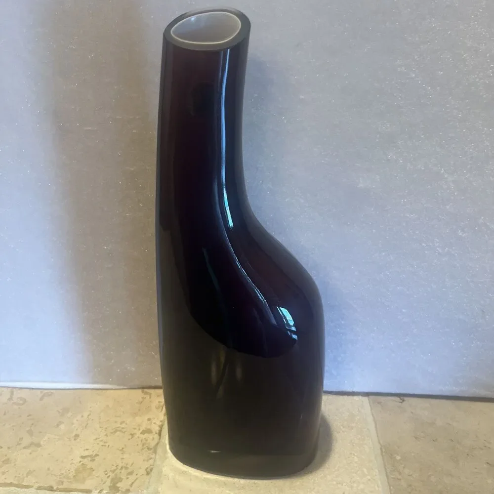 IKEA  High Quality Purple Glass Vase Art Deco Flower Vase 11